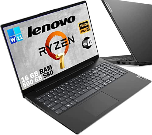 Lenovo Notebook pc portatile Cpu Ryzen 7 5700U 8 core fino a 4,3ghz, RAM 16Gb, SSD NVME M.2 512GB, Display 15,6 Full HD, tastiera Italiana, 4 usb, wi-fi, hdmi, Win 11 Pro, pronto all'uso