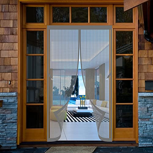Zanzariera con Magneti 300 x 230 cm Tenda zanzariera Porta Finestra Rete Anti Zanzare Insetti Traspirante Zanzariere per Legno, Ferro, Porte in Alluminio, Grigio