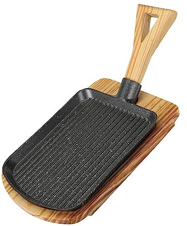 Baoblaze Cast Iron Pan Skillet with Removable Handle and Heat Insulation Board, S