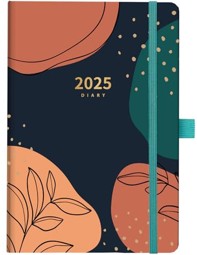 Terminplaner 2025 - Terminplaner 2025 Wochenansicht von Januar 2025 bis Dez. 2025, A5 2025 Planer mit Rücktasche, Hardcover, Gummizugverschluss, 21,5 x 15,5 x 1,5 cm