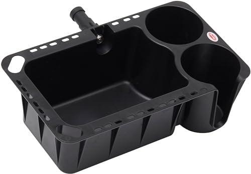 Berkley Boat Fishing Organiser with Cup Holder Gardez Tous Vos Accessoires de Bateau de pêche Bien rangés et à portée de Main, Parfait pour Le Bateau pneumatique, Noir