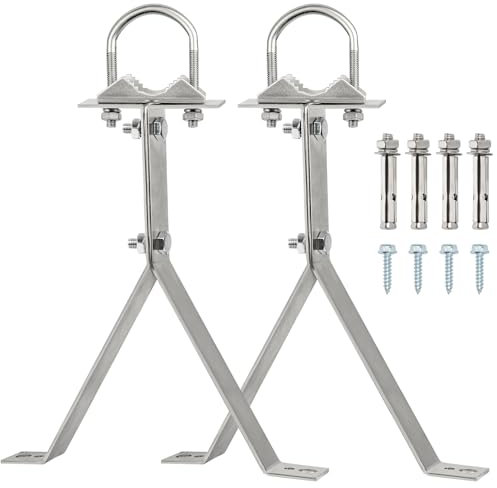 XRDS-RF Support mural pour antenne de 35,6 cm - Robuste - Coupe-vent - Pour antenne TV (2 pieds + 2 pieds)