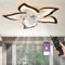 LED Leise Deckenventilator Mit Beleuchtung 50W Deckenlampe Mit Ventilator Mit Fernbedienung /APP Dimmbare Lampe Mit Ventilator 5 Lichter Blumenform Acryl Lampenschirm Wohnzimmer Schlafzimmer Schwarz