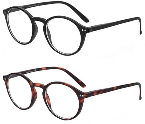 ZENOTTIC 2er-Pack Blaulichtfilter Brille & Lesebrille für Damen und Herren, quadratisch und rund, Anti-Glanz, für Sport und Computerspiele