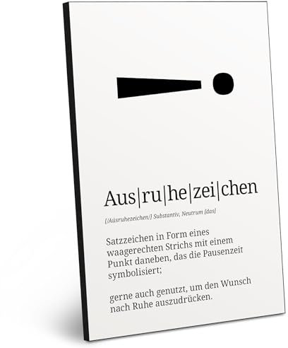 ARTFAVES® Worterklärung Ausruhezeichen | Wortdefinition Bild als Geschenk | Schild Holzbild mit Spruch zum Thema Witzig/Lustig/Büro