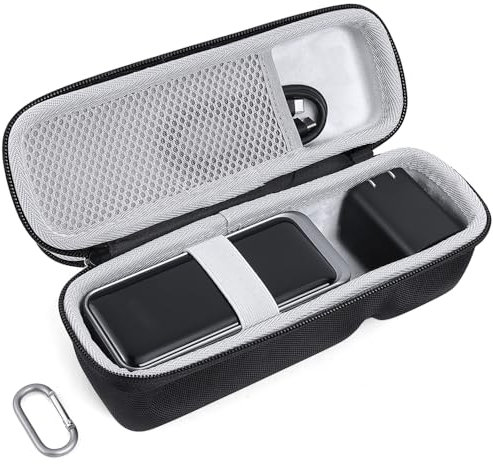 PISOSN Hartschalenkoffer, kompatibel mit Anker Prime Power Bank, 20.000 mAh, tragbares Ladegerät und Zubehör, tragbare Reisehülle, PISOSNA20CASE, schwarz, harte Tragetasche, Schwarz, Hartschalenkoffer