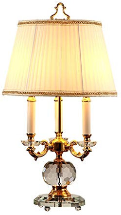 FUSMAOYI Lámpara de Sal de mar de Roca de Cristal Lámpara de Mesa de Cristal con candelabro de Lujo, diseño de Base de Lujo Ligero, lámpara de Sal de Cristal Noble y Elegante