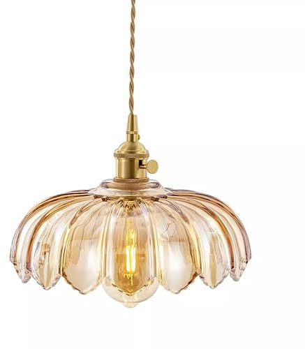 LED Pendelleuchte Vintage Glas Kronleuchter Bernstein Ball Pendelleuchten 220V Glas Bunte Pendelleuchte Pendelleuchte Einstellbare Deckenleuchte Messing Lampe für Küche Restaurant Schlafzimmer Bar