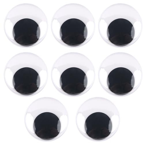 TOAOB 20 unidades de ojos flotantes autoadhesivos, redondos, negros y blancos, 40 mm, ojos de plástico para álbumes de recortes, manualidades, accesorios
