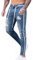 Mens Ripped Jeans Slim Fit Stretch: Striped Jeans Men Straight Leg Denim Pants Mens Skinny Jeans Men's Slim Fit Trousers with Button Drawstring Elastic Waist Denim Trousers Fashion Classic Jeans