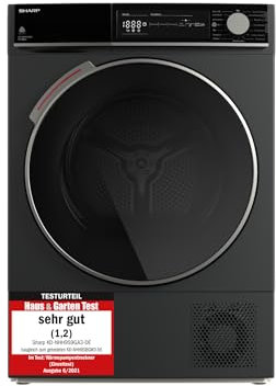 Sharp KD-NHH9S9GA3-DE Wärmepumpentrockner/A+++ / 9 kg/Programmknebel und DirectTouch-Bedienung auf LED-Display / 15 Programme/Trommelinnenbeleuchtung/Espresso Gray