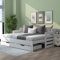 Merax Sofa Bed with Big Storage Drawer, Pull out Sofa Bed, Modern Day Bed for Living Room and Bedroom, Extendable Trundle Bed, Guest Bed for 1-2 Sleepers, White, 90-176x190cm