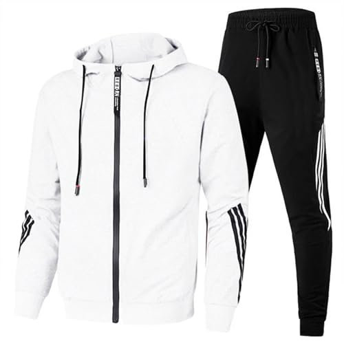 Udbeksid Jogginganzug Herren 2-Teilig Trainingsanzug Hausanzug Oversized Pullover Hoodie Und Baggy Baumwolle Jogginghose Sportanzug Kapuzenpullover Kapuzenjacke Jogginghose Jogginganzug Set