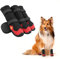 Hundeschuhe,4 Stück Hundeschuhe Pfotenschutz, Kurzer Stil wasserdichte Hundeschuhe Mit Rutschfester Gummisohle und reflektierenden Riemen, Atmungsaktiv Hundestiefel, Dog Shoes (Schwarz&Rot, 6#)