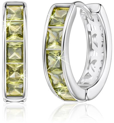 Linawe Kleine Creole Grüne Ohrringe Damen Silber, Piercing Ring Helix Piercings Schmuck Damen, Piercing Ohr Ohrstecker Damenohrringe, Ohrhänger Jewelry Hypoallergene Nickelfreie