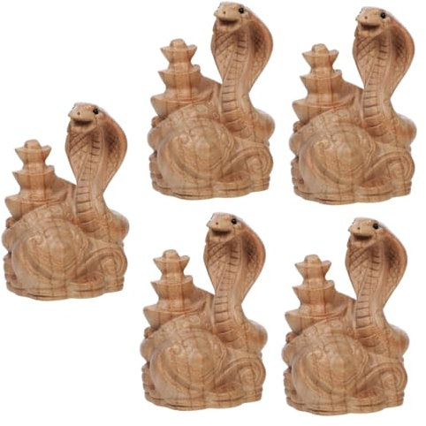 PRETYZOOM 5St Schlangen-Ornamente aus Pfirsichholz Schlangenstatue Holzdekoration Sternzeichen-Figuren Schlange Schlangenmodell lustige künstliche Schlangen interessante Schlange
