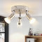 meoaow Deckenstrahler LED Küchenlampe GU10 - Deckenlampe 3 Flammig Rund Schlafzimmerlampe Modern Flurlampe 350° Deckenleuchte Spots für Küchen Flur Schlafzimmer Wohnzimmer - Ohne Leuchtmittel