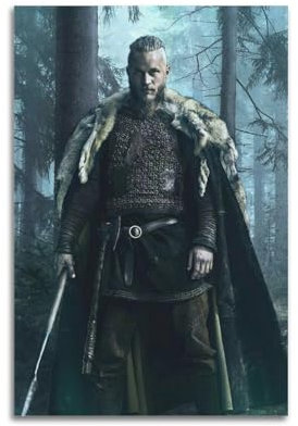 Ragnar Lothbrok VikingsCharakter-Poster, Sänger, Schauspieler, Sportler, Druck, Signatur-Poster, Portrait, Poster, Wanddekoration, Leinwand, Maler, Hausdekoration, Ästhetik, 50 x 75 cm, ungerahmter