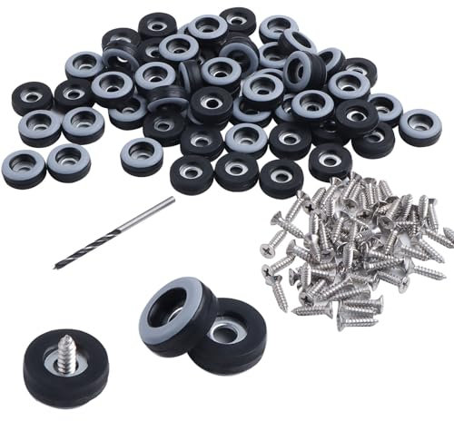 60 Stück Teflon-Möbelfüße Ø 19 mm rund für Teflon-Möbel PTFE mit Schraube zum Verschieben Schwerer Möbel