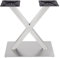 Wulimasun Lot de 2 pieds de table en acier inoxydable brossé - Modèle de patins de table - Structure en métal - Double pied de table - Design robuste - Argenté - 72 cm
