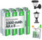 Granicell Lot de 8 piles AA rechargeables 1,2 V NI-MH 1000 mAh - Piles doubles A pré-chargées de grande capacité - Idéal pour les lampes solaires, les guirlandes lumineuses et les appareils ménagers