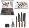 Ever Rich ® Stainless Steel Kitchen Knife Block Set, Knife Set, Ultra Sharp Knife (STYL 15 Black GBOX)