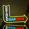Looklight Beverage Bar Opening Neon Schild,Led Schild Schriftzug für Drinks Dekoration,Dimmbar Led Neon Sign mit USB für die Dekoration Pub Geschäft Bier Club Nachtclub Party Store Geschenk