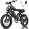 Q20PRO Adult Electric Bike, 52V 40AH Battery, Dual Motor, 20 x 4.0 Inch Fat Tire Off-Road Bike, Removable Battery, 7-Speed Hydraulic Oil Brakes, Mountain Snow Sandy Road All Terrain Electric Bike
