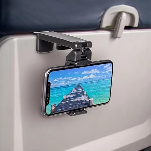 Maideduo Airplane in Flight Phone Holder, 360° Rotatable Universal Desk Stand Compatible with iPhone/Galaxy Android Phones, Portable Adjustable Mount Travel Essential for Plane,Train,Work