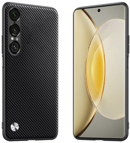 Longstong Étui Adapté à Smartphone, Compatible with Sony Xperia 1 VII (Seventh Generation) (6.5), Housse Coque en Cuir Métallique de la Série Code - Kevlar