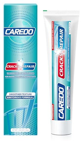 CAREDO Zahnreparatur Zahnpasta Erwachsene - Repariert Mikrorisse und Zahnschmelz - Stärkt bei Empfindlichkeit - Mit Hydroxylapatit - Langanhaltend Frische - Fluoridfrei - 100g Pro Tube