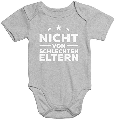 MoonWorks Kurzarm Baby-Body mit Aufdruck Nicht von schlechten Eltern Bio-Baumwolle