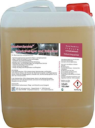 Mastercleaner Spülmaschinen und Waschmaschinenreiniger und Entkalker mit Aktivschaum 10 Liter