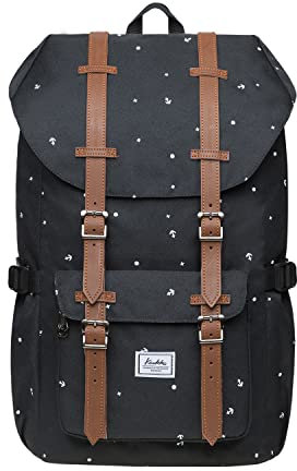 KAUKKO Laptop-Rucksack, funktionelle Outdoor-Tasche für Reisen & Camping, Studentenrucksack für Studenten, Schwarz-13, Tille Unique, Tagesrucksack