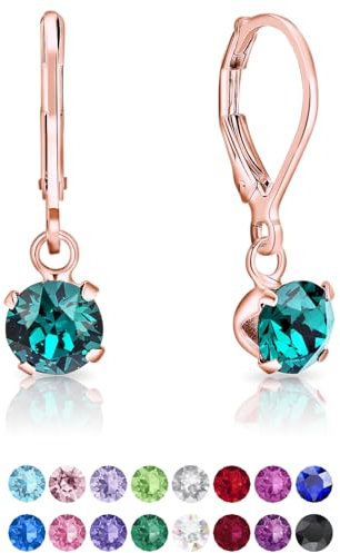 Orecchini Verdi Donna - Orecchini Donna Pendenti Argento 925 Placcati Oro Rosa 18K- Orecchini a Monachella - Orecchini Pendenti Oro - Lovli Orecchini Smeraldo - Orecchini Donna Dorati