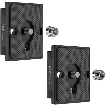SIOTI 323 Schnellwechselplatte, 200PL-14 RC2 Schnellwechselplatte mit 1/4-20 Schraube und 3/8 Buchsenadapter Kompatibel für Manfrotto-Stativkopf mit RC2-Schnellverbindungssystem Inklusive