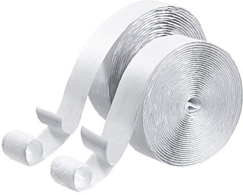 BRAVESHINE Klettband Selbstklebend Extra Stark, 30mm x 5m Doppelseitiges Klebeband Mit Klettverschluss, Set Haken & Flausch