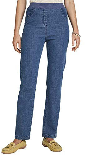 Chums Ladies Pull On Jersey Waist Stretch Jean with 2 Front Pockets Stonewash 12 Extra Short