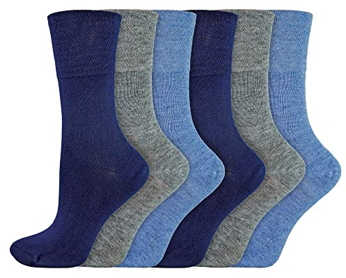 IOMI 6er Pack Damen Socken Ohne Gummibund Atmungsaktiv Extra Weit Bambus Diabetikersocken