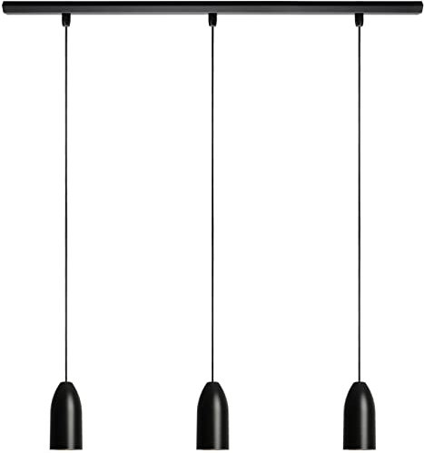 Buchenbusch urban design Beton Pendelleuchte 3er schwarz rund (33 Kabelfarben) langer Esstisch Esszimmer offene Küche höhenverstellbar energiesparend inkl. LED GU10 modern black edition