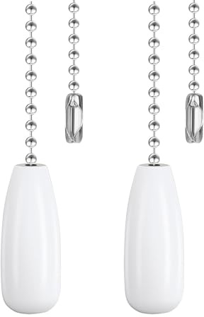Dotlite 2Pack White Wooden Ceiling Fan Pull Chain