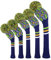 Scott Edward Copritesta da golf in legno, 5 pezzi, copri driver, 1 legno da fairway * 2 ibridi (UT) * 2