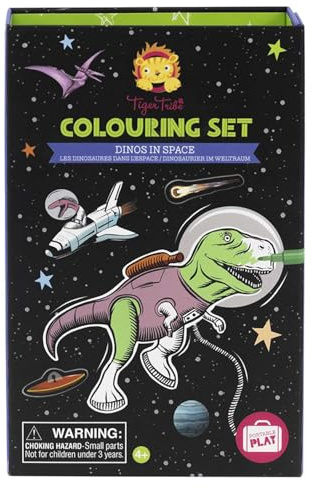 Tiger Tribe Dinos in Space Colouring Set, Dinosaur Colouring Book for Kids | Dinosaur Colouring Book, Arts & Crafts for Girls & Boys