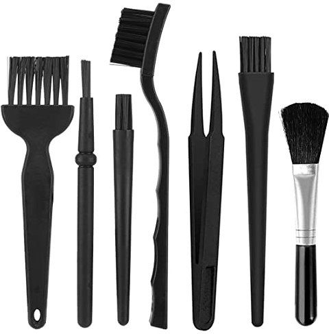 Juego de 7 cepillos antiestáticos para teclado, mango de plástico, cepillos de limpieza portátiles, kit de cepillo de limpieza para teclado de computadora para limpiar teclado de computadora