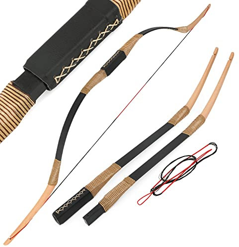 surwolf 20-35lb Bogenschießen Takedown Recurve Bogen Langbogen Traditioneller Recurve Bogen Jagdbogen Bogenschießen Bogen und Pfeil Set RH/LH für Außenaufnahmen (30lbs, Bogen)