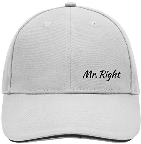 Huuraa Cappy Mütze Mr. Right Schriftzug Unisex Kappe Größe Dark Grey/White mit Motiv für alle Prinzen Geschenk Idee für Freunde und Familie