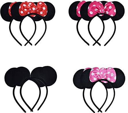 KALUROIL 8 PCS orecchie di Minnie Topolino Topolino festa di compleanno decorazione Minnie Cerchietti di Accessori della festa di Topolino