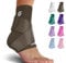 Sleeve Stars Ankle Brace for Women & Men, Ankle Wrap for Sprain, Compression Sleeve for Plantar Fasciitis Relief, Easy Customizable Support: w/Removable Strap (Pair/Dark Brown)