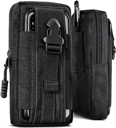 ONEFLOW Survival Case für OSCAL C70 Handy Gürteltasche aus Nylon mit Karabiner, Taktische EDC Tasche mit Gürtel Halterung, Etui Handyhülle Outdoor Handytasche, Schwarz
