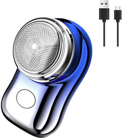 Mini Shave, Reise Shaver Herren, Electric Razor for Men, Portable Elektrischer Rasierer, Mini Rasierer Wiederaufladbare, Rasierapparat Herren Tragbare für Zuhause Reisen Büro, Farbverlauf Blau